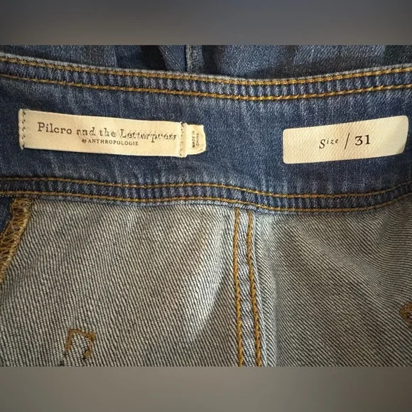 Anthropologie Pilcro & Letterpress Ultra High Rise Wide Leg Cropped Jean Size 31 - Picture 9 of 12